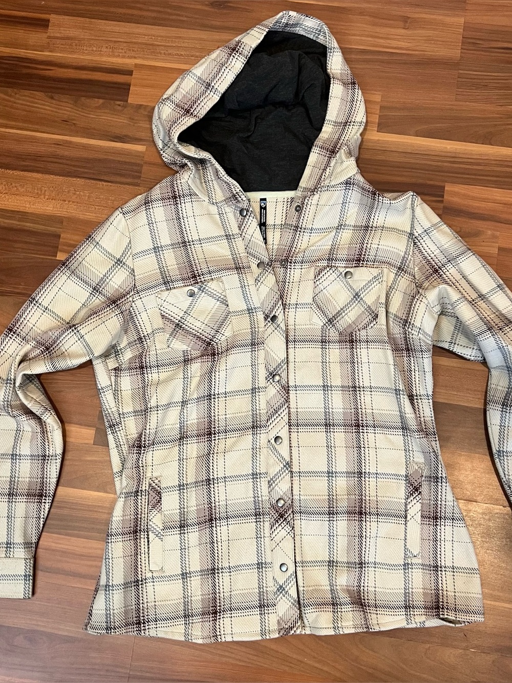 KÜHL Plaid Hooded Flannel Shirt Jacket Women's Medium